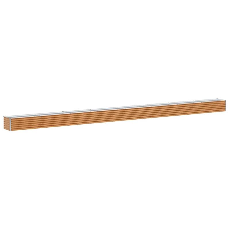 Helloshop26 - Jardinière surélevée jardin 775 x 50 x 36 cm drainage optimal style industriel en acier galvanisé marron clair 02_0059036 - marron a_0