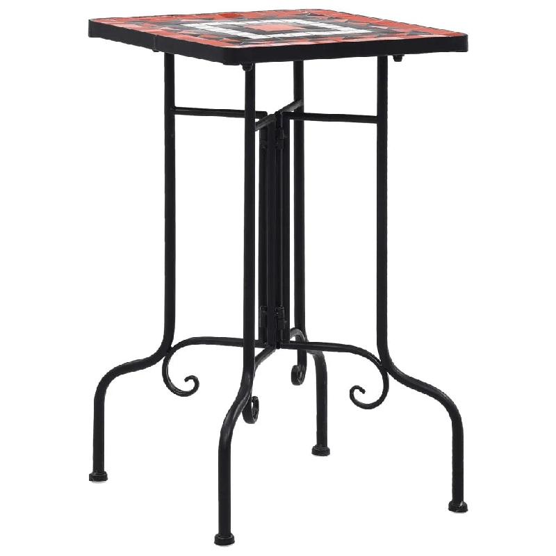 Helloshop26 - Table de bistro carrée d'extérieur 35 x 35 x 56 cm design mosaïque élégante jardin en céramique blanc 02_0045927 - blanc 3000233963896_0