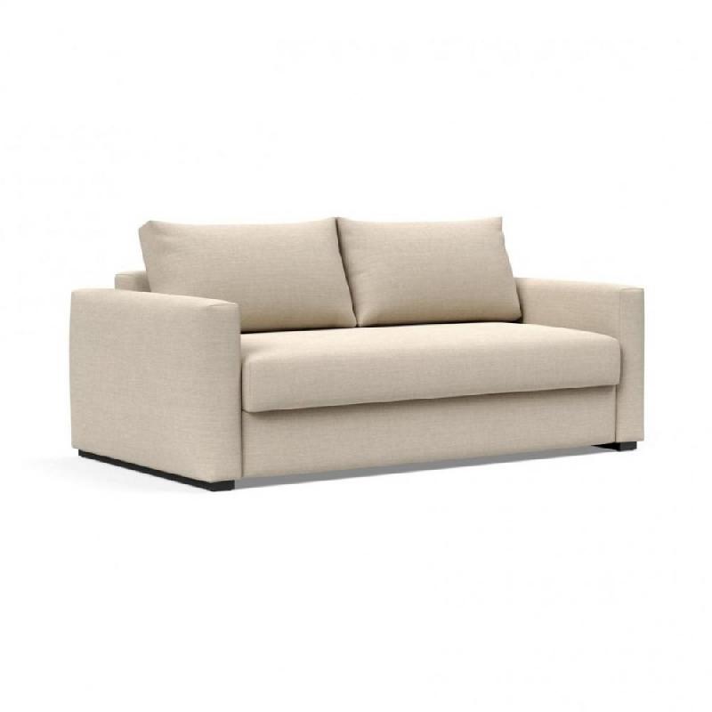 INNOVATION LIVING  CANAPE DESIGN AVEC ACCOUDOIRS COSIAL TISSU PHOBOS LATTE CONVERTIBLE LIT 160*202CM_0