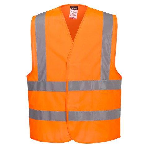 LOT DE 10 - PORTWEST ES470 ES1 ESSENTIAL GILET À BANDES ET BRETELLES HAUTE VISIBILITÉ ORANGE - TAILLE 6XL