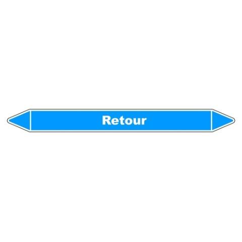 LOT DE 3 - MARQUEUR DE TUYAUTERIE - RETOUR AIR - NFX 08-105 - VINYLE LAMINÉ 250 X 26 MM