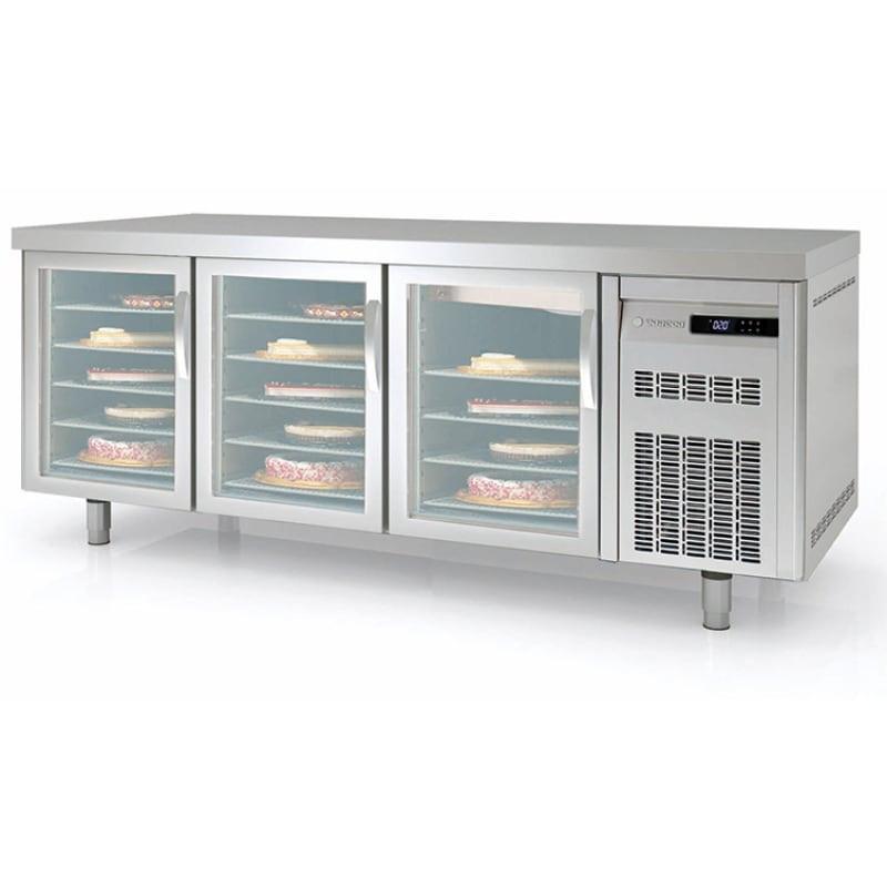 Meuble réfrigéré positif 800 - 3 portes vitrées - Série PÂTISSIER 600x400 - Température -2°/+8°C - Capacité 595L - Marque CORECO_0