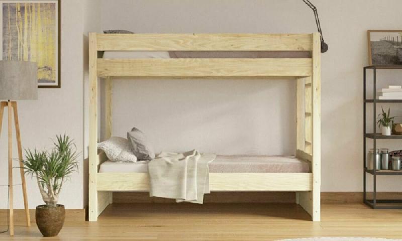 PACK LIT SUPERPOSÉ KUPA + 2 MATELAS  BOIS NATUREL 90X200 CM/OPT:MATELAS ARNO LATEX