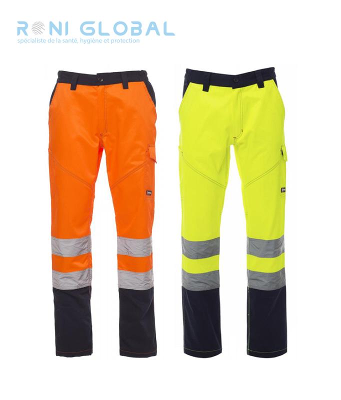 Pantalon de sécurité haute visibilité homme multi-saison, en coton et polyester 6 poches CLASS 3 - CHARTER PAYPER_0