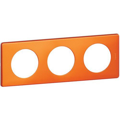 PLAQUE CÉLIANE MÉTAL 3 POSTES FINITION ORANGE SNAKE - LEGRAND