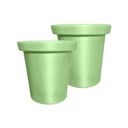 PLAST'UP ROTOMOULAGE Pot de fleurs rond xxl delight 75l- lot de 2 - VERTPISTACHE - vert 0637962082548_0