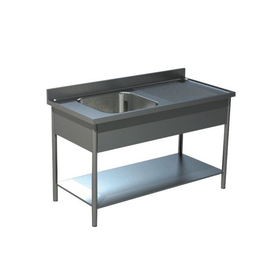 Plonge 1 bac 1 égouttoir à gauche - 1000 x 600 x 950 mm - Acier inox 18/10 AISI 304_0