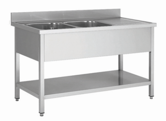 Plonge professionnel avec 2 bacs a gauche 1800x700x850+100mm - PTHSTR187BL2_0