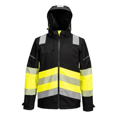 PORTWEST PW368 VESTE DE PLUIE EXTREME PW3 HV CLASSE 1 JAUNE/NOIR - TAILLE L