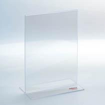 PRÉSENTOIR DE TABLE DÉFLECTO DOUBLE FACE A5 TRANSPARENT