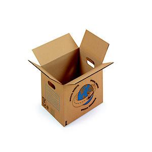 RAJA CAISSE DE DÉMÉNAGEMENT EN CARTON BRUN SIMPLE CANNELURE AVEC POIGNÉES - L. 55 X L. 35 X H. 30 CM - LOT DE 20