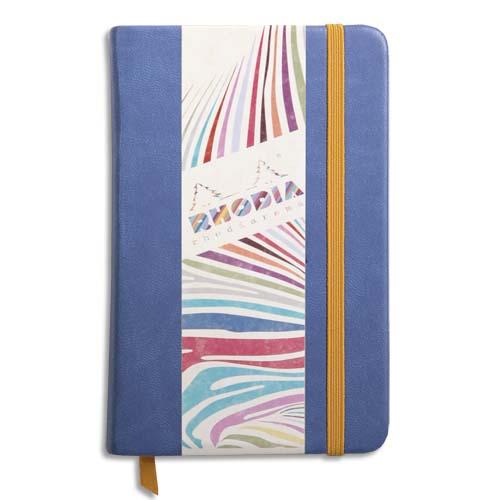 RHODIARAMA CARNET REMBORDÉ RIGIDE 9X14 CM 192 PAGES UNI PAPIER IVOIRE 90G FERMETURE ÉLASTIQUE - SAPHIR - LOT DE 2
