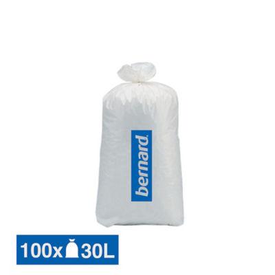 Sacs poubelle déchets courants Bernard blancs 30 L, lot de 100_0