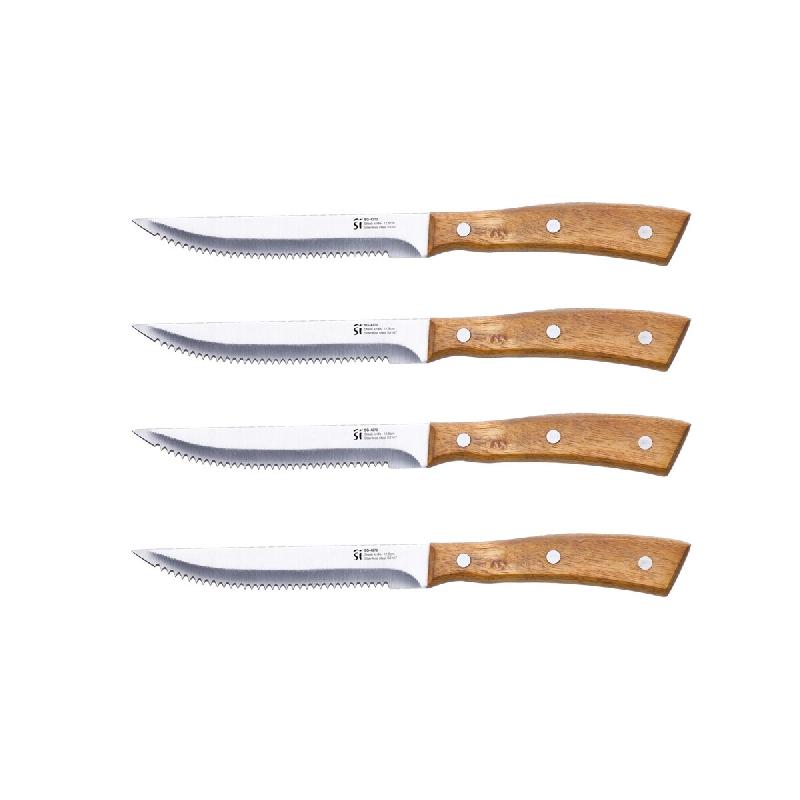 San Ignacio - Set de 4 couteaux à steak en acier inoxydable Moods - marron inox Q4566_0