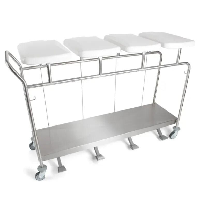 Sclessin 374.783S Chariot Porte-Sacs 4 Sacs Couvercles et Pédales Professionnel - 374.783S_0