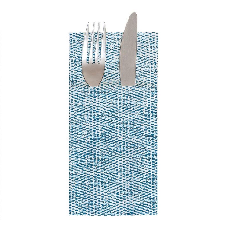Serviette kangourou Like Linen Keiko 70G/M2 40x40cm bleu indigo Spunlace par 700_0