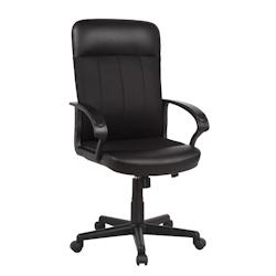 SIGMA Chaise de bureau EC21, cuir, hauteur d'assise réglable, noir - noir multi-matériau 259668_0