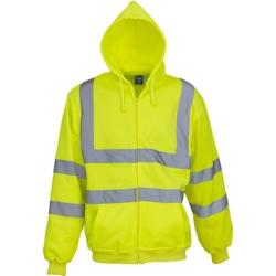 Sweat shirt de travail zippé à capuche  haute visibilité jaune fluo T.XL Yoko - XL polyester 6933883206501_0