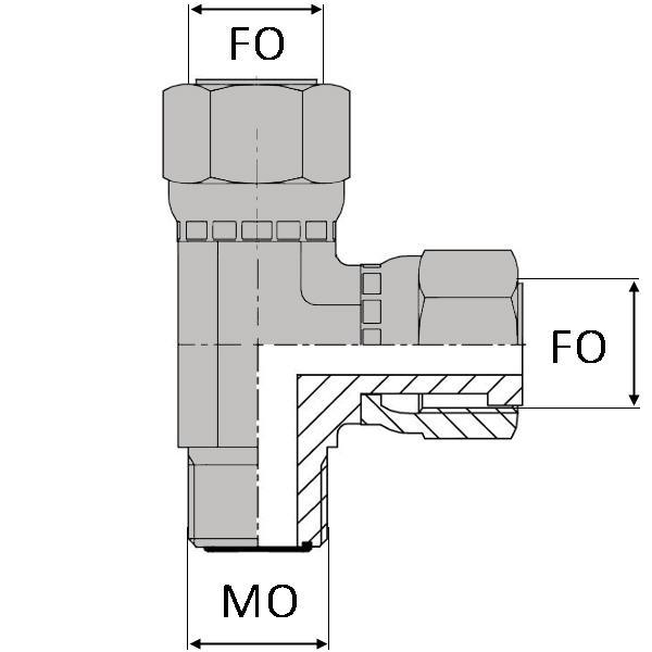 Té orientable renversé mâle ORFS x femelle tournant ORFS x femelle tournant ORFS - TFORFS RV 9/16 / MORFS9/16_0