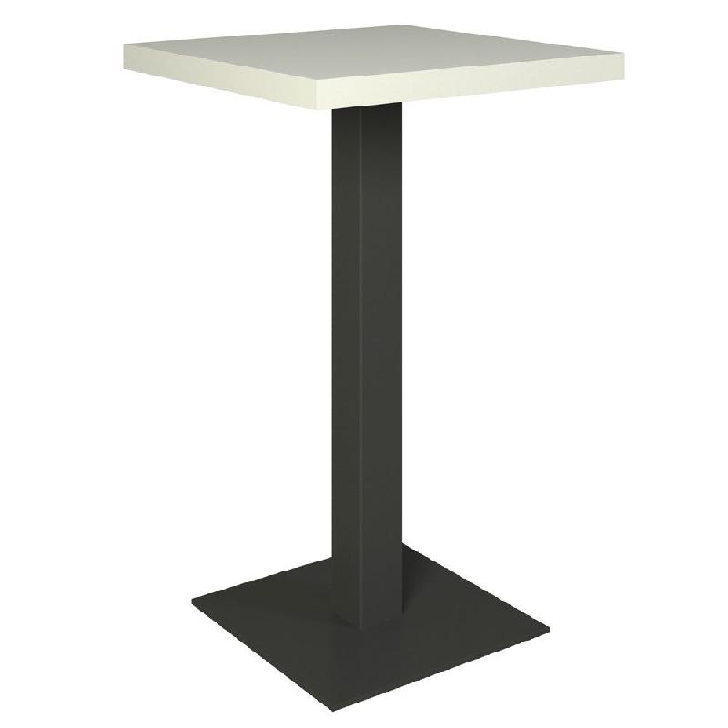 Table mange debout Cage noir plateau blanc mat 70x70x111cm_0