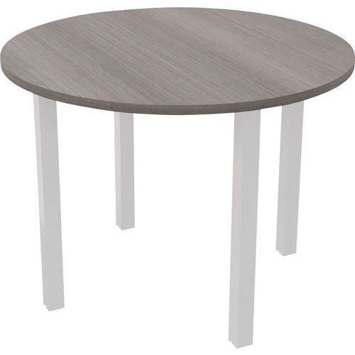 TABLE RÉUNION ARCHE Ø 100 CM 4 PIEDS CÈDRE / BLANC - BURONOMIC