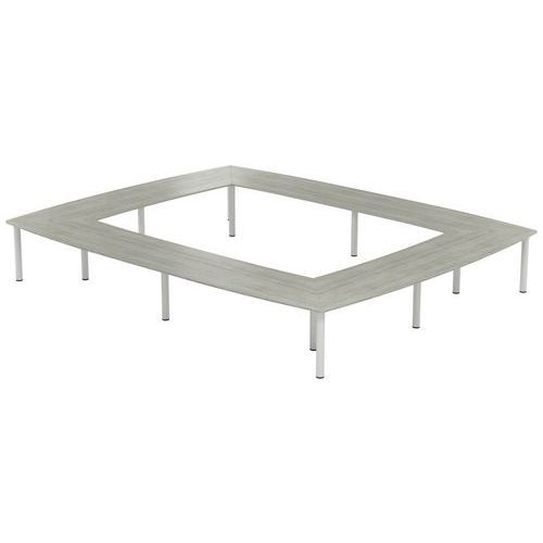 TABLE RÉUNION ATEM 500 X 400 CM PIED ROND ALU/CHÊNE GRIS - MBA