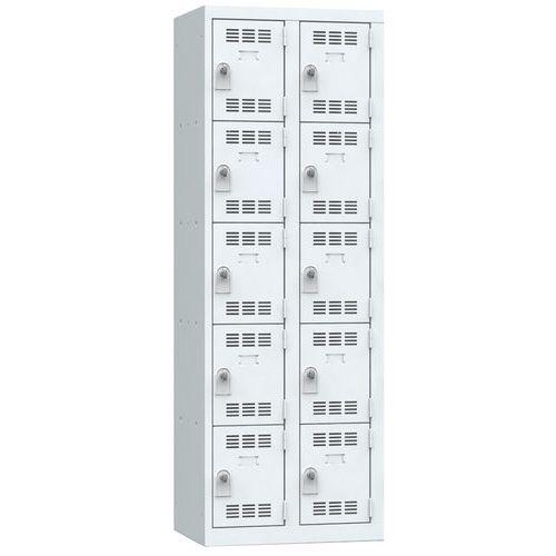 Vestiaire multicases 5 cases par colonne serrure 2 gris clair gris clair_0