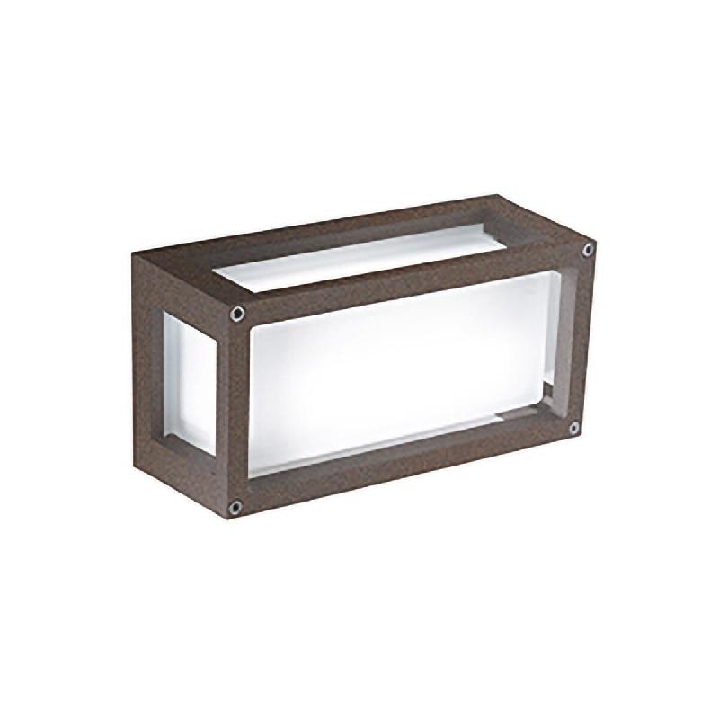 Zafferano Applique et Plafonnier IP54 en Aluminium Verni Corten, Style Moderne pour Intérieur et Extérieur, Culot E27, Dimensions 12,2x25x9,5 cm - m_0