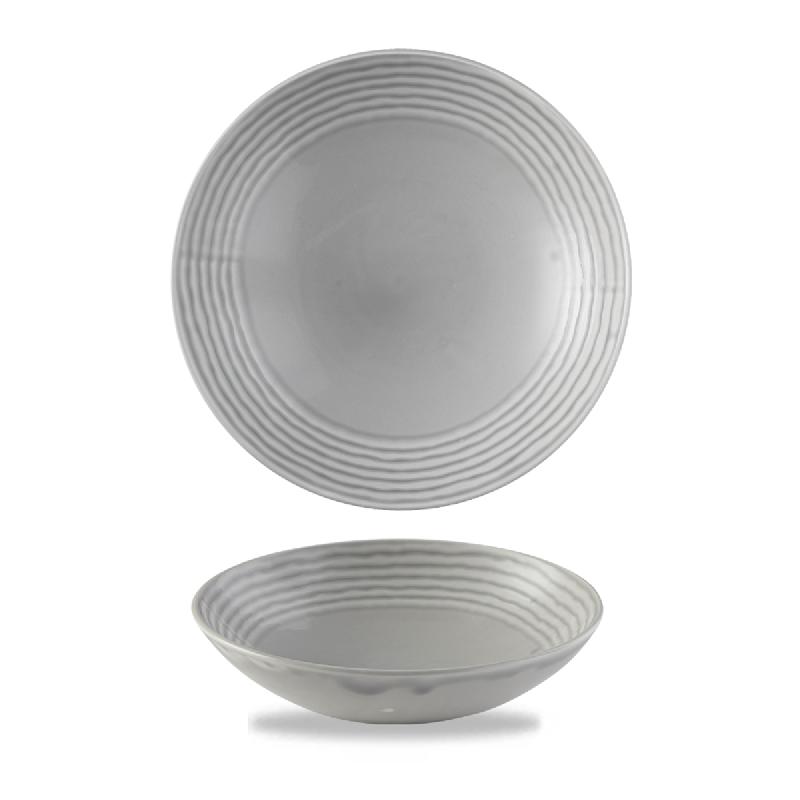 ASSIETTE COUPE CREUSE ROND GRIS PORCELAINE Ø 18 CM NORSE HARVEST DUDSON