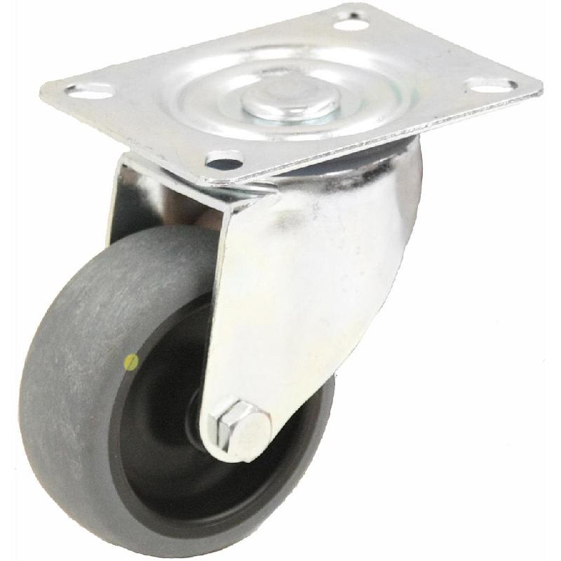 Roulette pivotante de 100 mm avec caoutchouc thermoplastique gris conducteur d'électricité sur le po_0