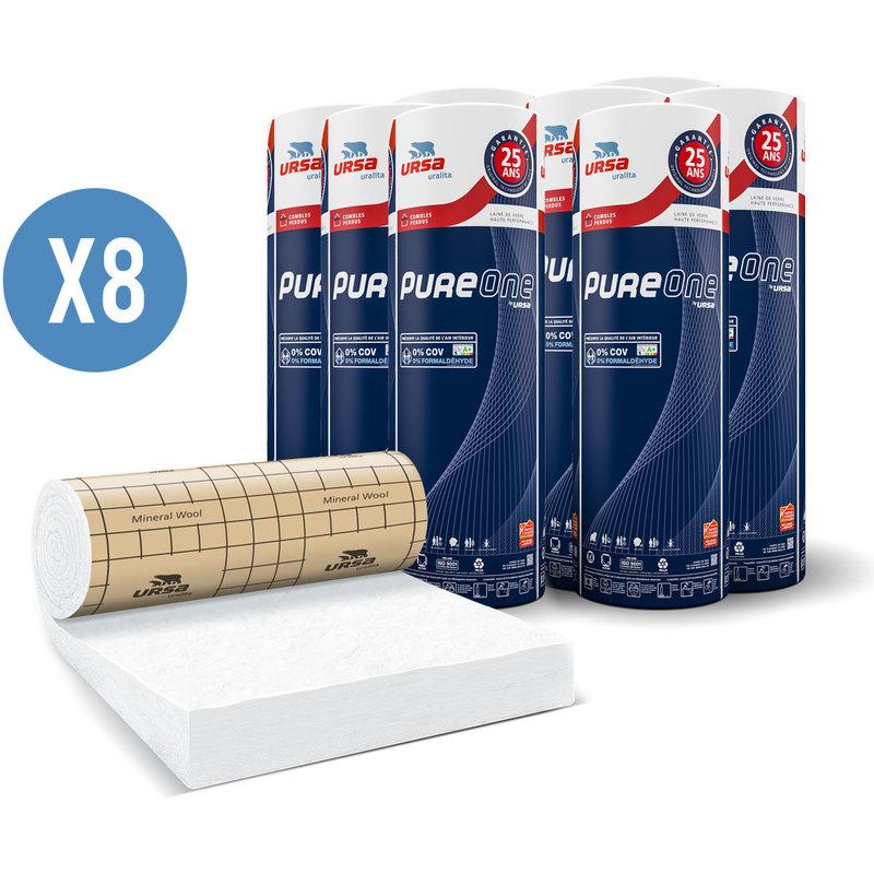 Ursa 8 Rouleaux Laine De Verre Pure 40rp Revetu Kraft Ep 300mm 24 96m R 7 50 Comparer Les Prix De Ursa 8 Rouleaux Laine