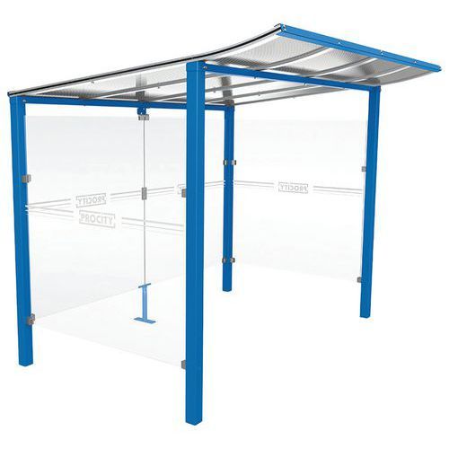 ABRI CAISSE MODULO 2.50 M AVEC BARDAGES LATÉRAUX - BLEU 5010 - PROCITY