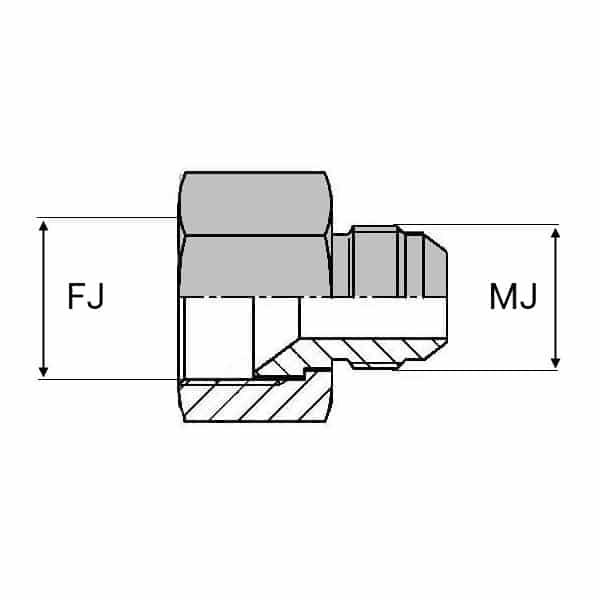 Adaptateur réduction - Droit femelle tournant JIC x mâle JIC - 2