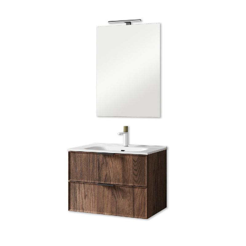 AQA Design Composition de salle de bain en MDF ZEFIRAchêne rio L.61 P.46,5 H.190 MPZE06-RR - marron Bois manufacturé MPZE06-RR_0