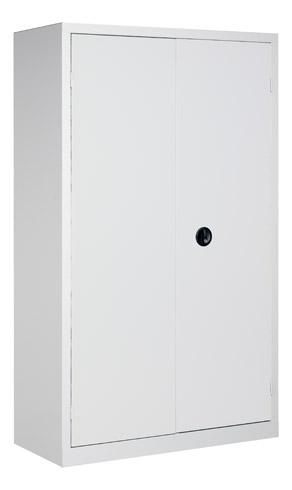 ARMOIRE D'ATELIER MONOBLOC H 198 X L 120 X P 53 CM CORPS GRIS - PORTES GRISES