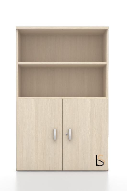 Armoire moyenne avec portes basses - Mobel Linea - 100, Poirier_0