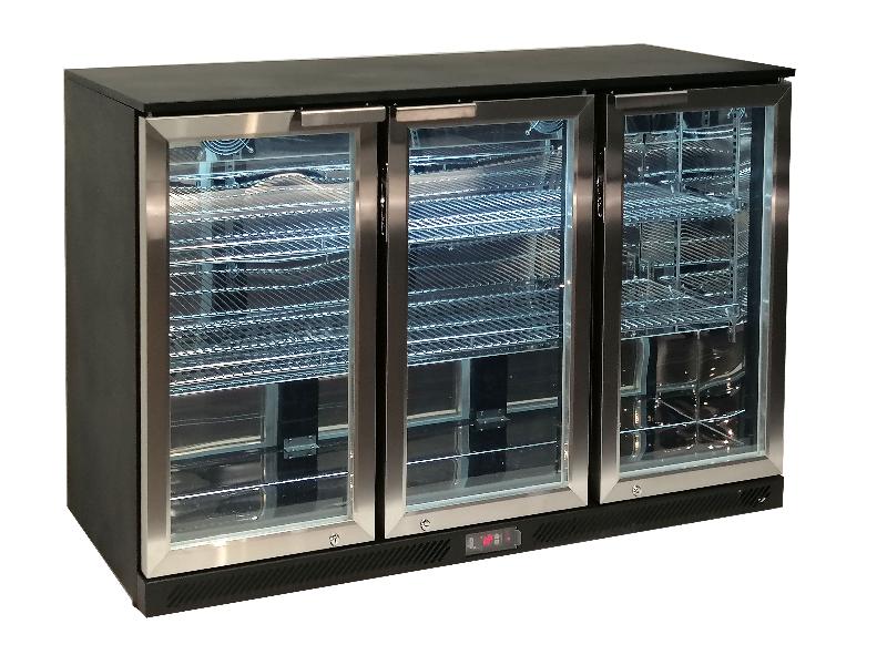 Arrière bar réfrigéré 3 portes battantes inox 320L Atosa_0