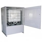 Box de rétention en acier galvanisé avec porte battante - 1 IBC - Capacité 1000L_0