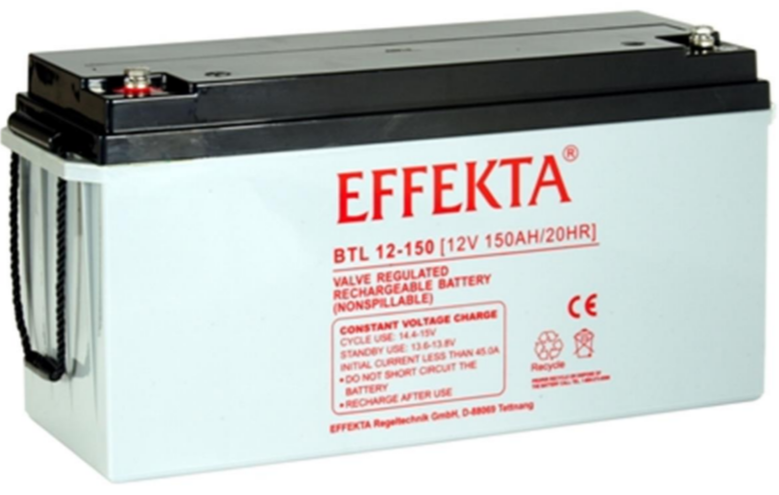 Batterie AGM 150Ah 12V EFFEKTA BTL 12-150 - scellée, sans entretien, idéale pour applications solaires et marines_0