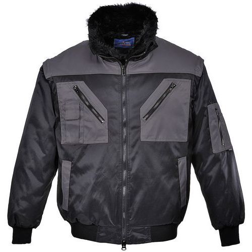 BLOUSON PILOTE BICOLORE PJ20 NOIR/GRIS 5XL - PORTWEST