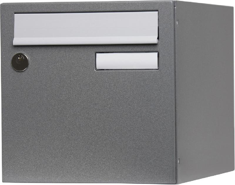 Boîte aux lettres normalisée RENZ - 1 porte extérieure, acier gris brillant, anti-corrosion 3 ans_0