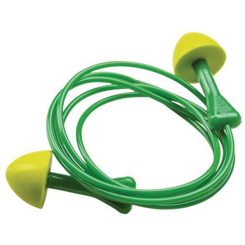 BOUCHON D'OREILLE À USAGE UNIQUE AVEC CORDE MUSHROOM - VERT - COVERGUARD