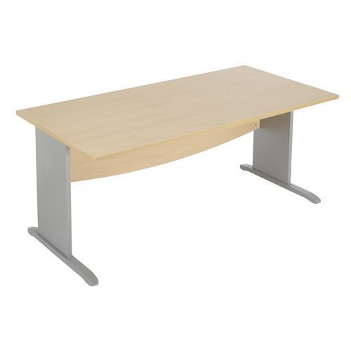 BUREAU DROIT MERCURE PIEDS L 160X80 HÊTRE/ALU - SIMMOB