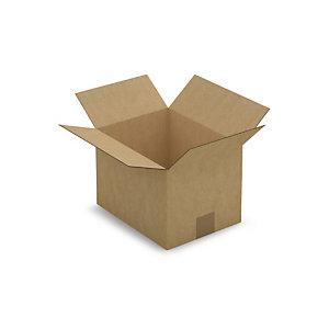CAISSE CARTON BRUNE SIMPLE CANNELURE RAJA 26X20X18 CM
