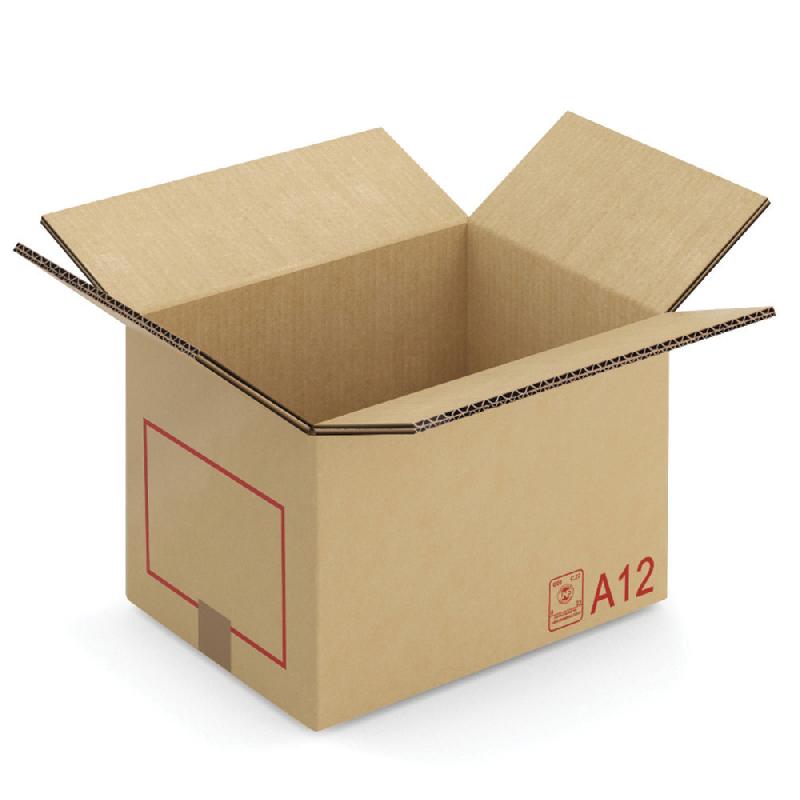 CAISSE CARTON GALIA DOUBLE CANNELURE AVEC RABATS 40X30X30 CM, LOT DE 20