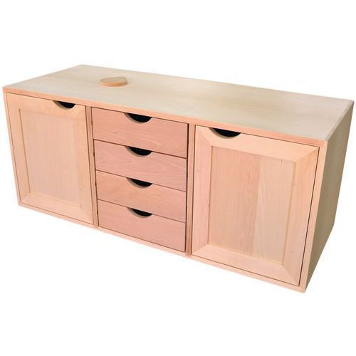 CAISSON BOIS 2 PORTES ET 4 TIROIRS POUR ÉTABLI MENUISIER - ETABLIS FRANCOIS