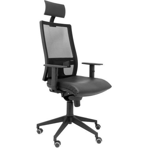 CHAISE DE BUREAU HORNA CUIR AVEC APPUI-TÊTE - NOIR - PIQUERAS Y CRESPO