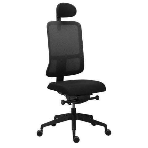 CHAISE DE BUREAU SITIZEN MAILLE AVEC APPUI-TÊTE NOIR