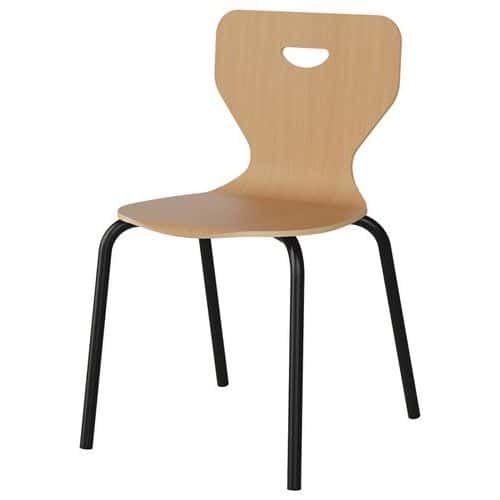 CHAISE MALIBU 4P - T5 - COQUE HÊTRE / ALU NOIR 9005 - MANUTAN EXPERT