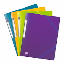 CHEMISE À ÉLASTIQUE 3 RABATS PLASTIQUE MEMPHIS OXFORD 24 X 32 CM DOS 1,5 CM COULEURS ASSORTIES - LOT DE 20